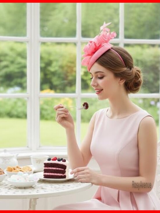Vintage Floral Feather Fascinator Hat for Weddings Tea Parties Cocktail Events main image 5